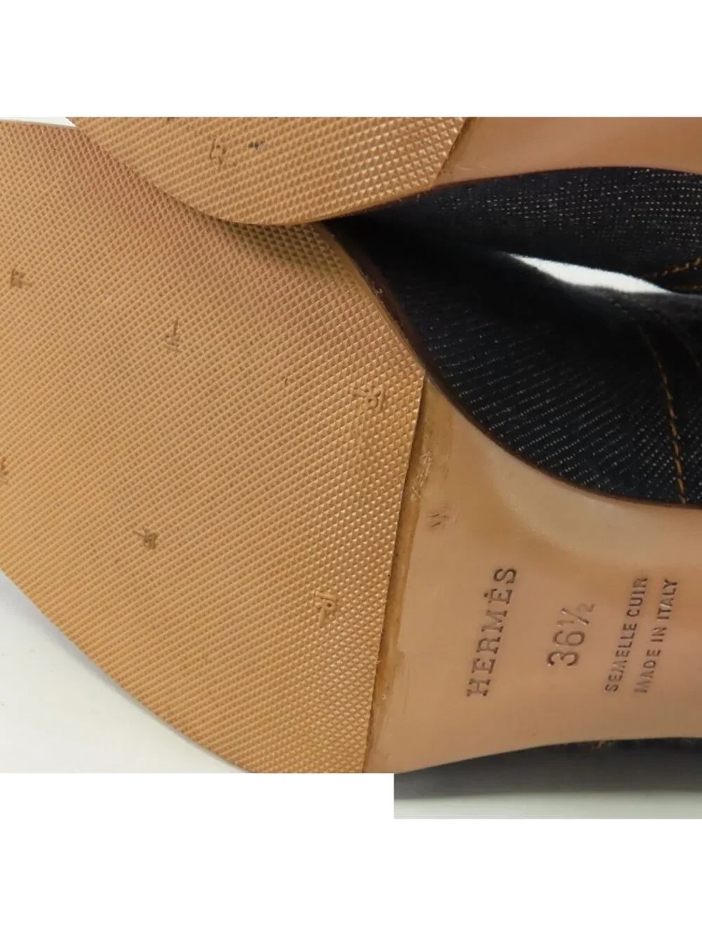 Hermes Denim Long Boots Blue Pull on